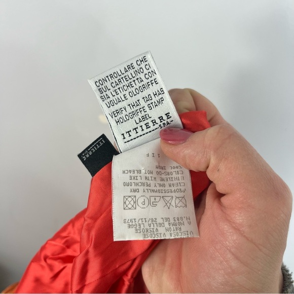 Versace Versus Size 0 Houndstooth Velvet Straight Pencil Skirt Orange AA10 - Picture 9 of 9